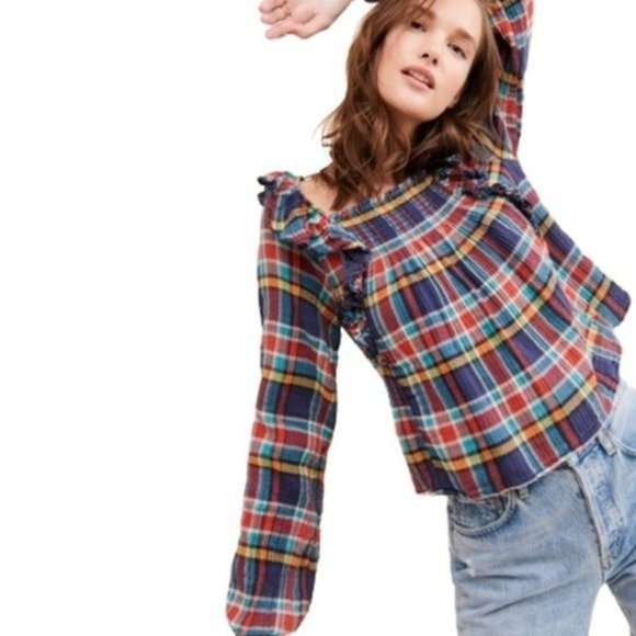 Free People Tops - NWOT Free People We The Free Siena Plaid Pullover